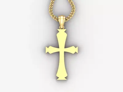 Light Gold 18K Cross Pendant 1CP048 3D print model