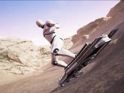 Hoverboard System Low-poly 3D model