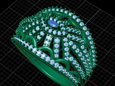 Diamond Ring for Women 3D print model 10