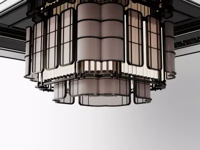Art Deco Luxury Chandelier Hotel Style 3D model