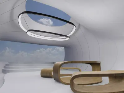 Sci fi interior  3D model 9