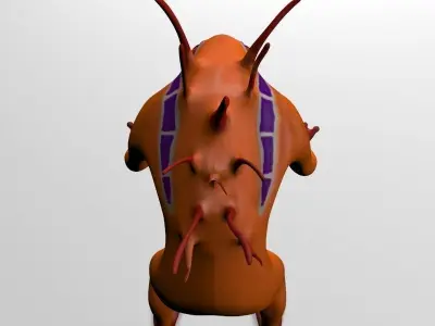 Humanoid frog character Low-poly 3D model