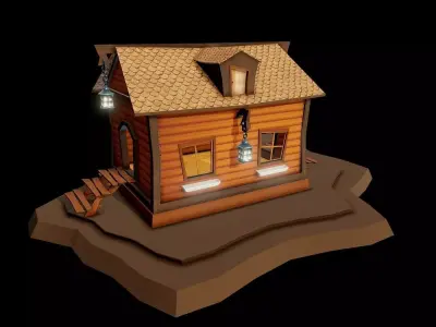 Small fairy tale house Low-poly 3D model