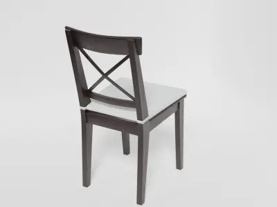 Dark wood chair  3D model