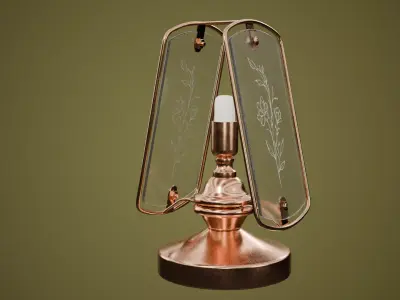 Glass Table Lamp Low-poly 3D model get