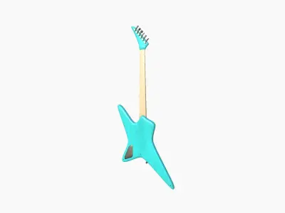 Electric Guitar I04 Light Blue - Music Instrument Design Low-poly 3D model