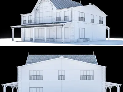 Two-storey house 3D model purchase
