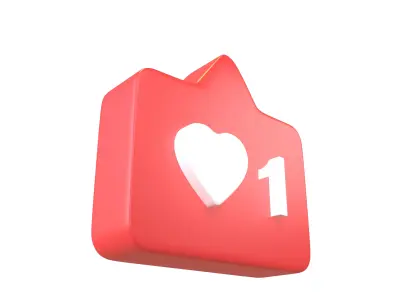 Socail Media Like v2 001 Low-poly 3D model