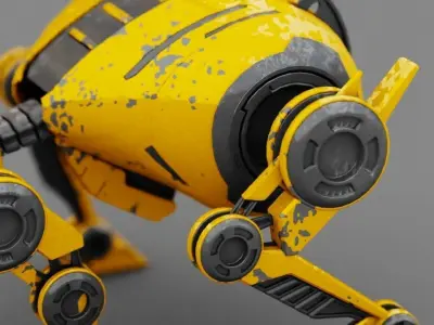 4Leg bot  Rigged 3D model
