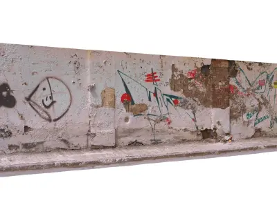 Wall on the street scan SP1 Low-poly 3D model