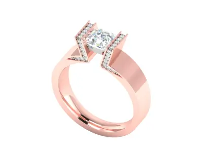 Women Ring  Render 3dm STL OBJ FBX Details 3D print model 400