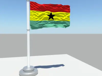 Ghana flag 3D model