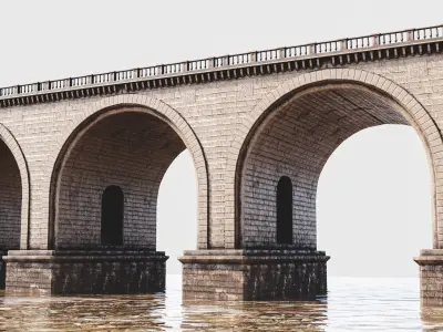 Vintage Bridge Low-poly 3D model