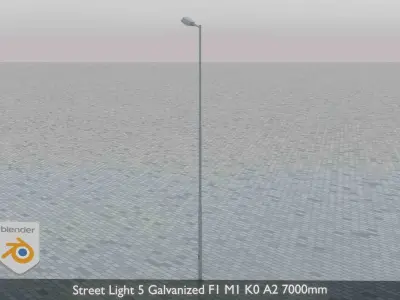Street Light 5 Galvanized F1 M1 K0 A2 7000mm  Low-poly 3D model