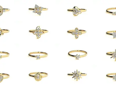 100 Light wt Women ring  3D Model Pack