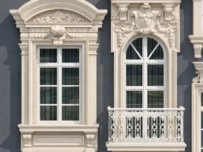 Windows in the style of modern classics 6 3D model 3D model