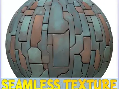 Stylized Metal Panels Seamless Texture Texture purchase