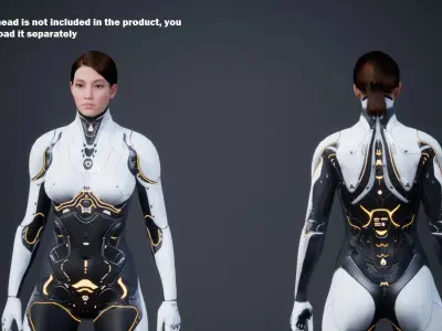 Sci-Fi Female 3 Low-poly 3D model