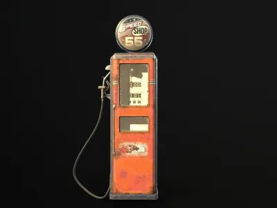Gas Pump Low-poly 3D model
