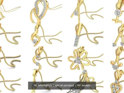 141 Minimalistic Light wt pendant  3D Model Pack