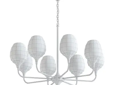 AX373 chandelier made of brass with glass shades 3D model