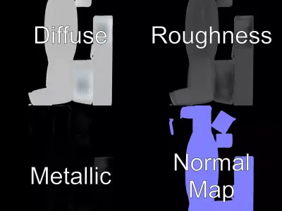 Sleek Silver Handle model pack Low-poly 3D model
