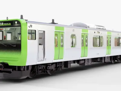 Japanese Train Head Interior Exterior Yamanote Line E235 Rigged 3D model