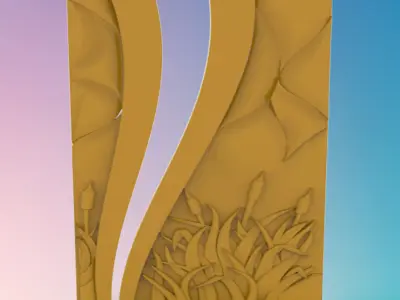 Reed Door decor  3D MODEL STL FILE FOR CNC ROUTER LASER  3D print model
