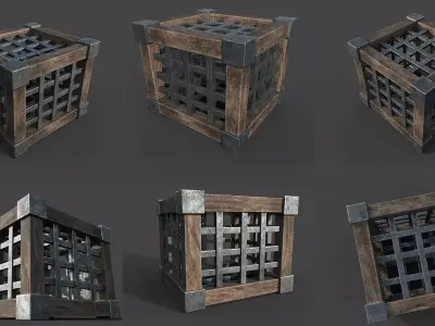 Old Wooden Box Low-poly 3D model get