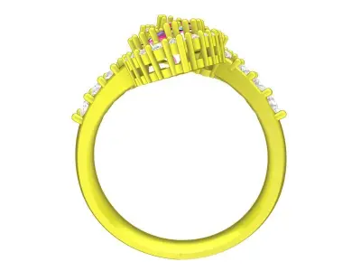 Luxury Pink Gemstone Bypass Ring Design for Women 6896 3D print model