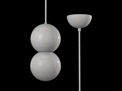 Gray Globe Cement Pendant Light 3D model