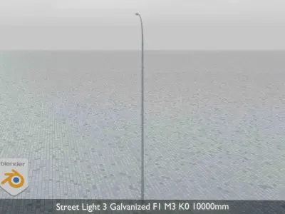 Street Light 3 Galvanized F1 M3 K0 10000mm Low-poly 3D model
