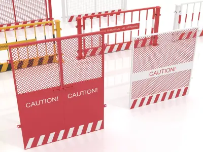 Construction site barrier 3D model