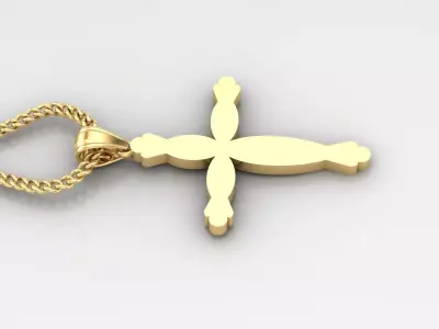 Light Gold 18K Cross Pendant 1CP081 3D print model purchase