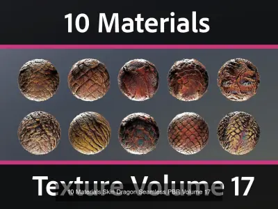 30 Materials Skin Dragon Seamless PBR Bundle 6 Texture
