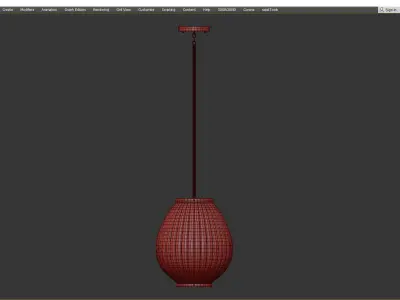 Welles 3 Light Pendant in Warm Brass Low-poly 3D model