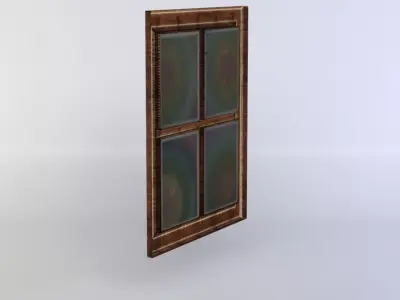 Window wooden Low-poly 3D model