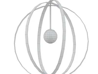 gold metal pendant 3D model