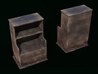 Street asset pack Low-poly 3D model