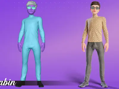 Rabin - Male rigged PBR character Low-poly