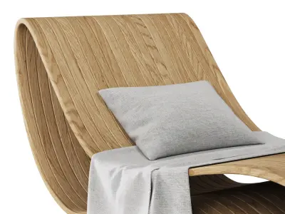 Agua Wooden Chaise Lounge  3D model