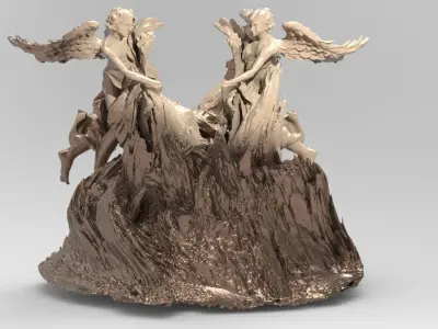 Arch Warrior biblical angel Stand 1  3D model