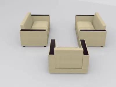 Modern sofa Low-poly 3D model 6