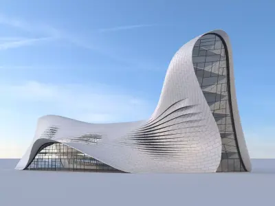 Futuristic building 3D model 2