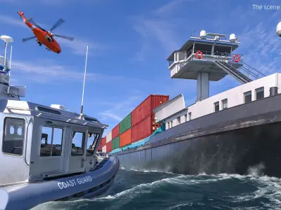  Armed Coast Guard Interceptor Vessel Rigged for Maya 