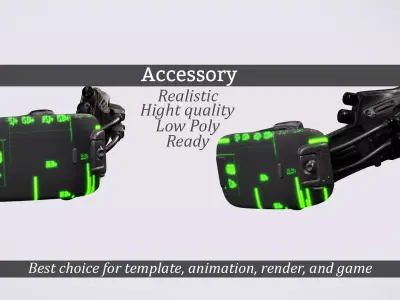 Cyber Eye Scanner - Sci-Fi Augmented HUD Implant Low-poly 3D model