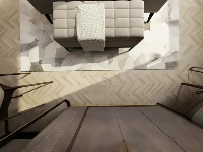 Simple and cozy bedroom Vray 3D model-O32 3D model