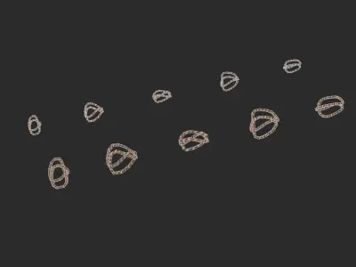 Bamboo Stakes Kitbash Low-poly 3D model