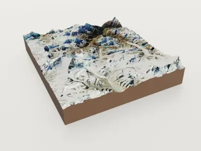 Everest-Mountains Low-poly 3D model