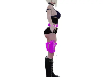 Aya Brea Parody Low-poly 3D model